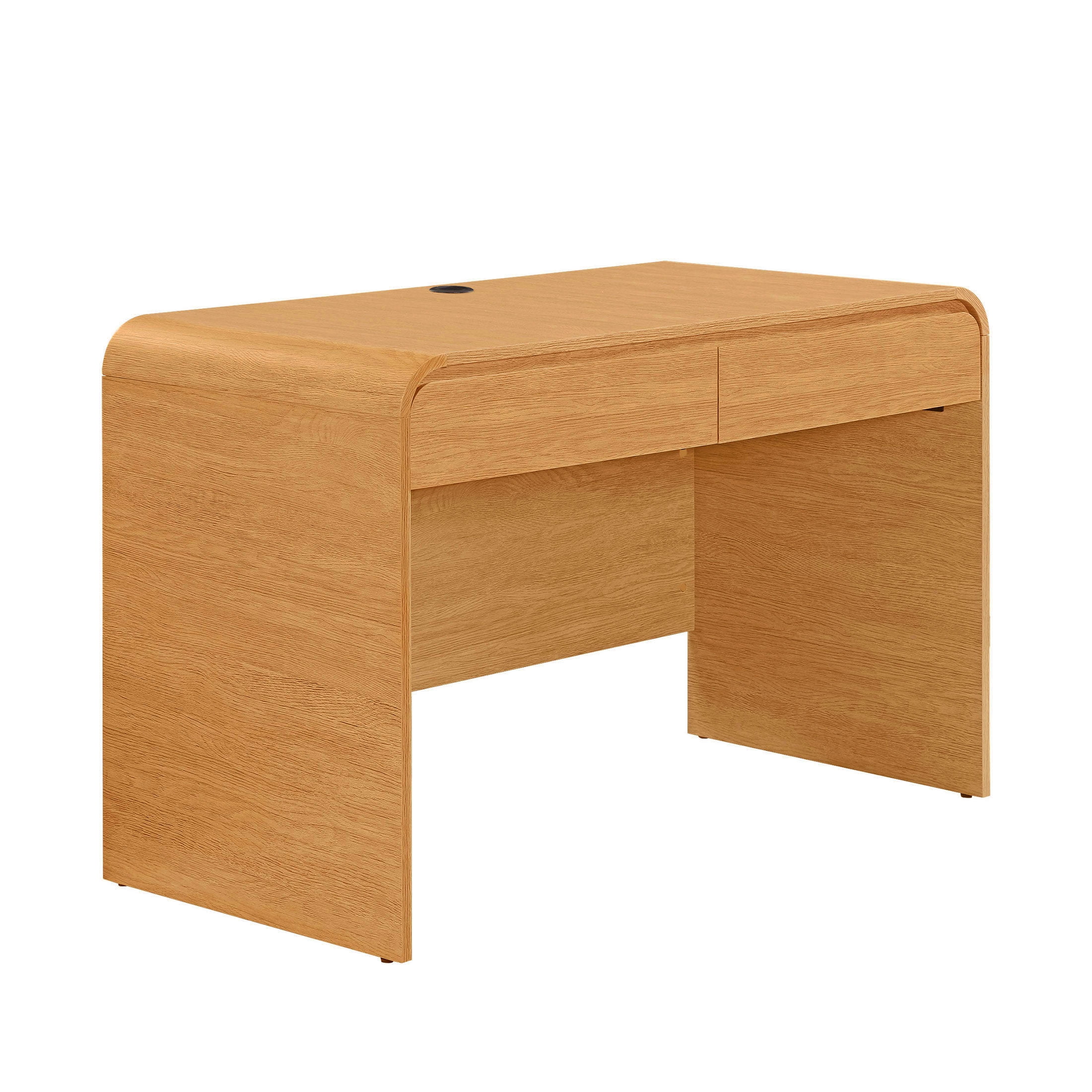 Better Homes & Gardens Juliet Curved Desk with Storage, Light Honey Finish