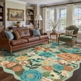 thumbnail image 2 of BERTHMEER Large 8'x10' Area Rugs for Living Room Green Floral Rugs for Bedroom Playroom Office Vintage Carpets Machine Washable Farmhouse Dining Room Oriental Flower Non Slip Rugs, Multicolor, 2 of 7