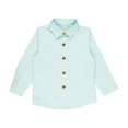 thumbnail image 5 of Fozruso Boys Striped Button-Down Shirts Long Sleeve Collared Dress Shirts School Uniform Shirts for Toddler and Kids, 5 of 7