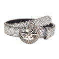 thumbnail image 4 of BLESIYA PU Leather Belt Adjustable Costume Accessories Women Rhinestone Belt Width 3.3cm, 4 of 8