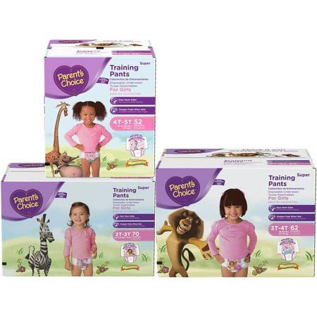 Parent's Choice Girls' Training Pants, Super Pack, 2T-3T, 70 ct