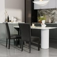 thumbnail image 5 of JESONVID Set of 2 Upholstered Parsons Dining Chairs, Faux Leather Dining Room Kitchen Side Chair with Solid Wood Legs for Living Room Bedroom Outdoor Lounge Guest Cafe(Black), 5 of 6
