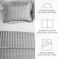 thumbnail image 6 of Noble Linens Gray Puffed Rugged Stripes Duvet Set 3-Piece Duvet Cover Set, King/Cal King, 6 of 11