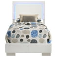 thumbnail image 6 of Bed Frame Felicity White High Gloss Wood Twin LED Panel Bed,Platform Bed Frame, 6 of 12