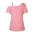 thumbnail image 5 of Tfken Women Tshirts For Summer Solid Color One Shoulder Strap Tops Trendy Casual Daily Wear Female Soft Shirts Pink, 5 of 8