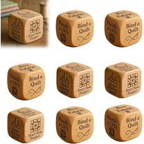 Quilter’s Dice, Handmade Wooden Quilting Decision Dice with 6 Engraved Sewing Tasks, Fun Gift for Quilters, Sewists & Craft Lovers to Add Excitement to Sewing Routine (9PCS)