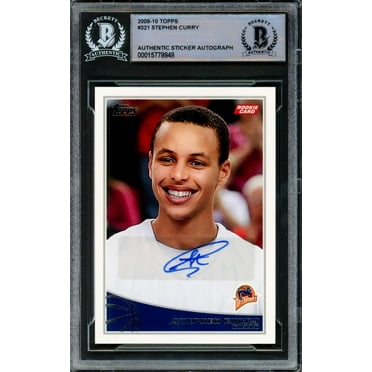 Stephen Curry Autographed 2009-10 Topps Rookie Card #321 Golden State Warriors Beckett BAS #15778848