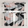 thumbnail image 5 of 36 Inch Kitchen Curtains Pink and Black Marble Geometric Abstract Art Window Curtains and Valances Set of 3,Colorful Diamond Pattern Short Tier Curtain Vintage Small Kitchen Decor, 5 of 6