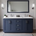 thumbnail image 2 of Wyndham Collection Miranda 66" Wood Double Bathroom Vanity in Dark Blue/Nickel, 2 of 7