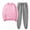 Pink, variant on Womens 2 Piece Tracksuit Long Sleeve Warm Up Outfit Elastic Drawstring Pants Set for Cold Weather
