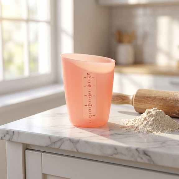 250ml Silicone Measuring Cup with Spoon for Kitchen and Baking Tools