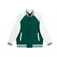thumbnail image 1 of Autumn/Winter 380g Heavyweight Color Block Baseball Jacket Sweatshirt for Men and Women, Loose Knit Cardigan, 1 of 4
