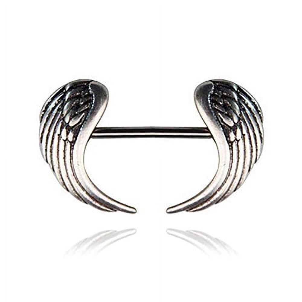 Ayyufe Pack Of 1 Women's Wing Shaped Stainless Steel Nipple Shield Ring Piercing Bar
