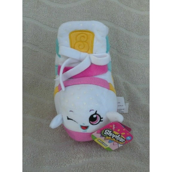 Shopkins Sneaky Wedge Shoe Pink White Plush Soft Stuffed 6" Just Play New W Tags