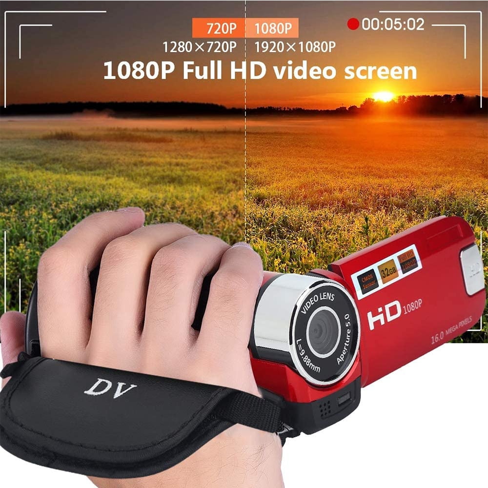 LNKOO Video Recording Camcorder, Full HD 270° Rotation 1080P 16X High Definition Digital Camcorder Video DV Camera with 270°Rotation 2.7Inch LCD