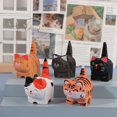 thumbnail image 5 of Adorno de gato tallado en madera hecho a mano, innovador y práctico, con dibujos de animales pequeños y bonitos para decoración de escritorio, 5 of 5