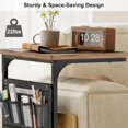thumbnail image 3 of Adjustable C-Shape Side Table with Storage Bag for Living Room, Bedroom & Office - Rustic Brown, 3 of 6