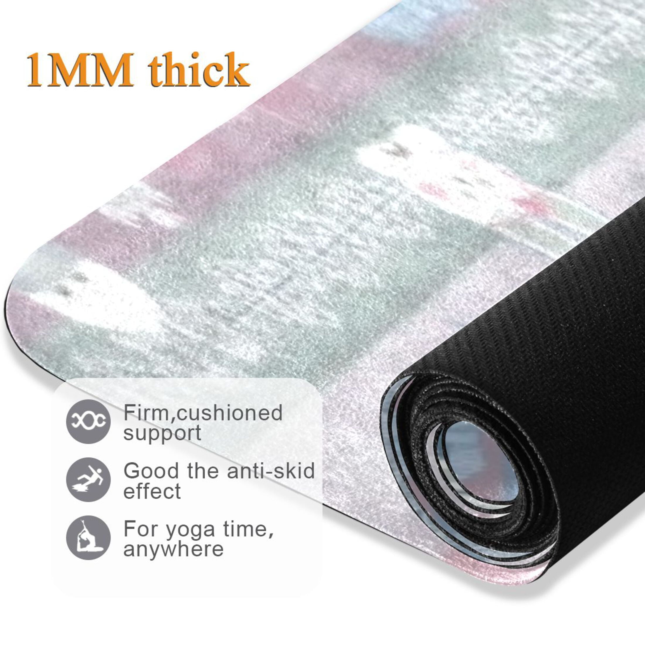 BZSMCE Yoga Mat Women Fitness Mat Bunny Stripe Winter Pattern