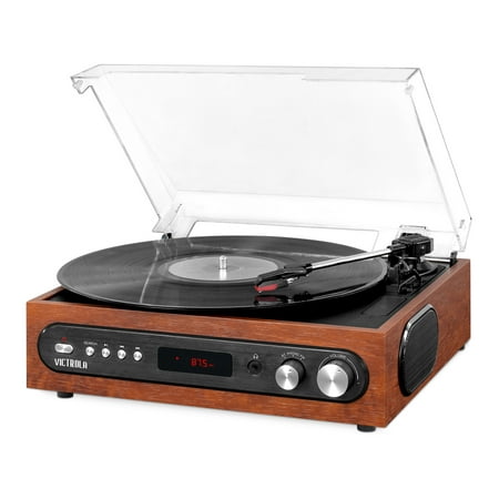 Victrola All-in-1 Bluetooth Record Player with Built in Speakers and 3-Speed Turntable, (Best Affordable Record Player)