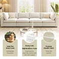 thumbnail image 6 of 133.5" Modular Sectional Sofa with Built-in Bluetooth Speaker, U-Shaped 4 Seater Sectional Couch with USB Charge Ports, Wireless Charging, Deep Seat Chenille Cloud Couches for Living Room, Beige, 6 of 9