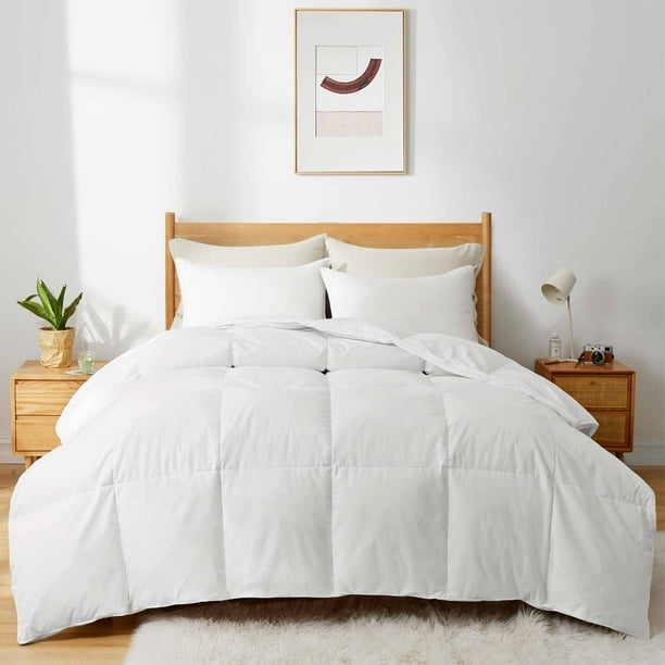 Peace Nest Heavyweight White Goose Feather Down Comforter with Cotton