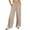 Beige, variant on XFLWAM Women's Casual Linen Pants Drawstring High Waisted Wide Leg Palazzo Pant Casual Loose Flowy Trousers with Pockets Army Green L