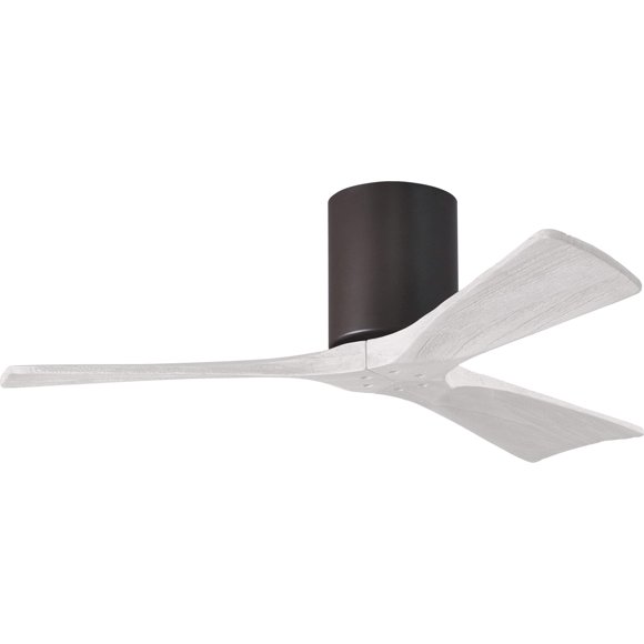 Matthews IR3H-TB-MWH-42 Irene Indoor/Outdoor Damp Location 42" Hugger Ceiling Fan with Remote & Wall Control, 3 Wood Blades, Textured Bronze