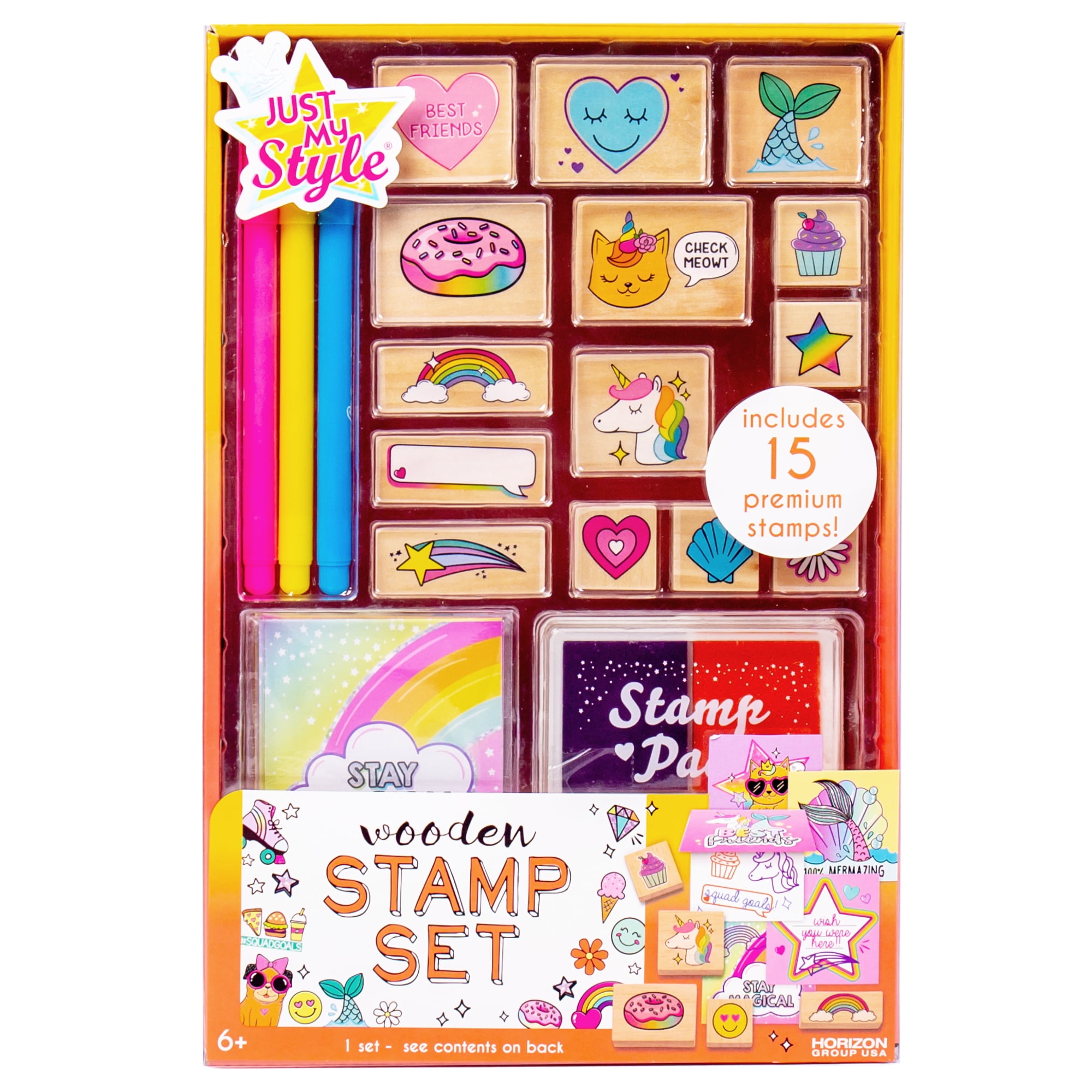 Craft Kit Foam Stampers With Ink Pad Stamps Children's 9 Piece Fairy Princess 