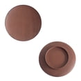 thumbnail image 2 of 2Pcs Round Metal Candle Holder Living Room Bedroom Tea Scented Pillar Wax Candle Countertop Tray Plate Stand Birthday/ 2PC candle tray brown, 2 of 4