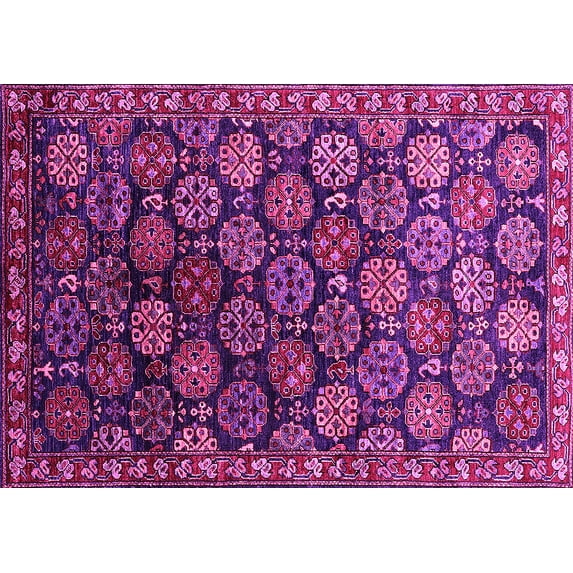 Ahgly Company Indoor Rectangle Oriental Pink Industrial Area Rugs, 5' x 7'
