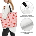 thumbnail image 3 of Bingfone Canvas Tote Bag for Women with Inner Pocket Aesthetic Cute Shopping Tote Bags Reusable Grocery Bags- Cute Strawberry C, 3 of 8
