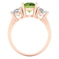 thumbnail image 4 of 3.25ct round cut green natural peridot 18k rose gold 3 stone Bridal Wedding Engagement Promise Anniversary Ring for Women size 7.5, 4 of 7