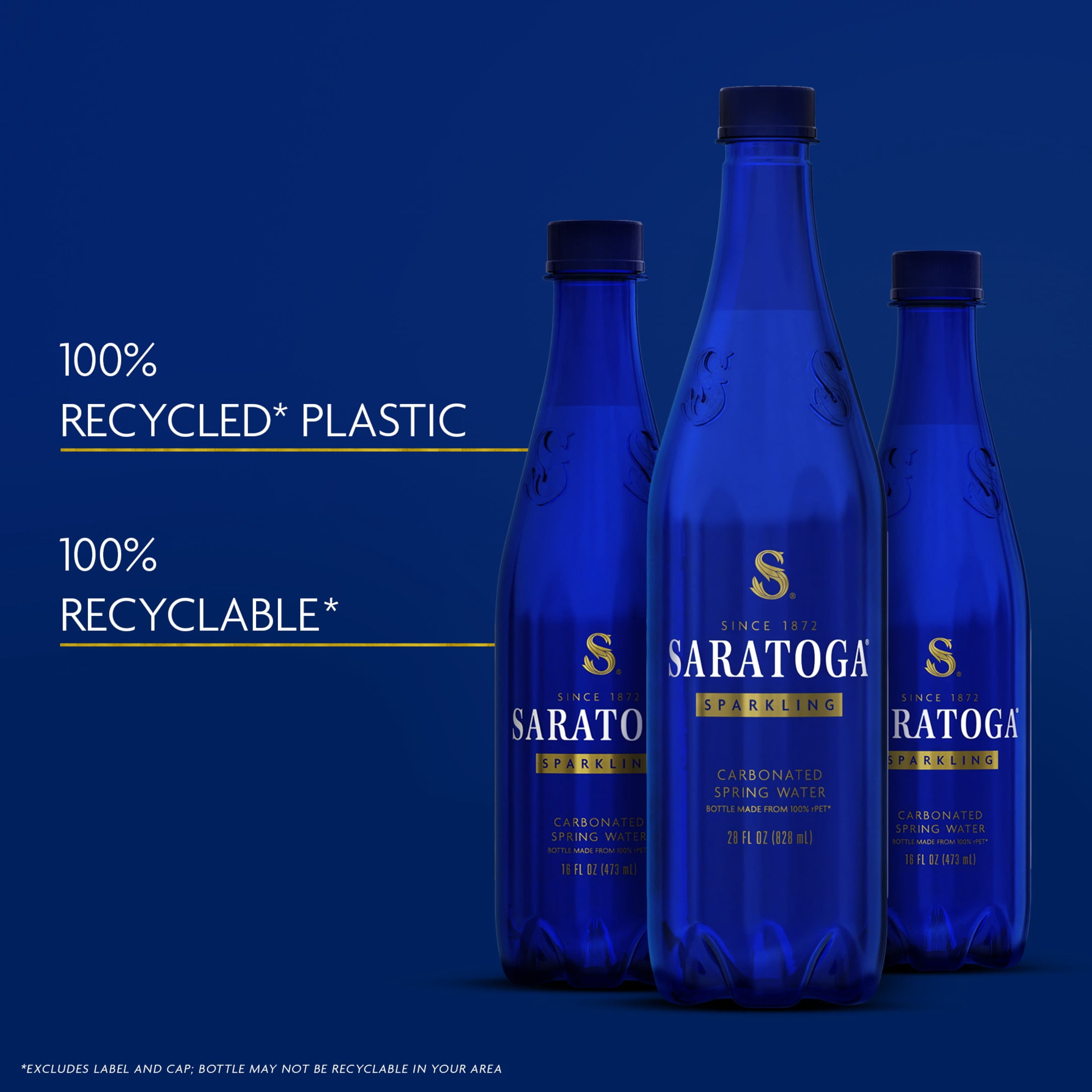 Saratoga Sparkling Spring Water, 28 Fl Oz, 12-Pack Plastic Bottles