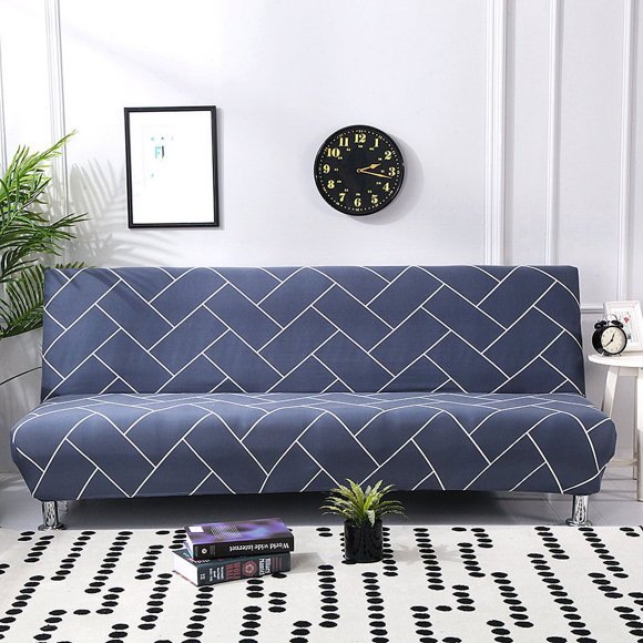 EIMELI Futon Sofa Slipcover Elastic Armless Sofa Cover Furniture Protector for Sofa Bed without Armrests Universal Size
