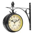 thumbnail image 2 of Wrought Iron Clock Vintage Decorative Double-sided Wall Clock, 2 of 4