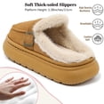 thumbnail image 5 of Northblanc Women's Cozy Faux Fur Lined Slippers Buckle Non-Slip Comfortable Warm Platform House Shoes Indoor/Outdoor, 5 of 9