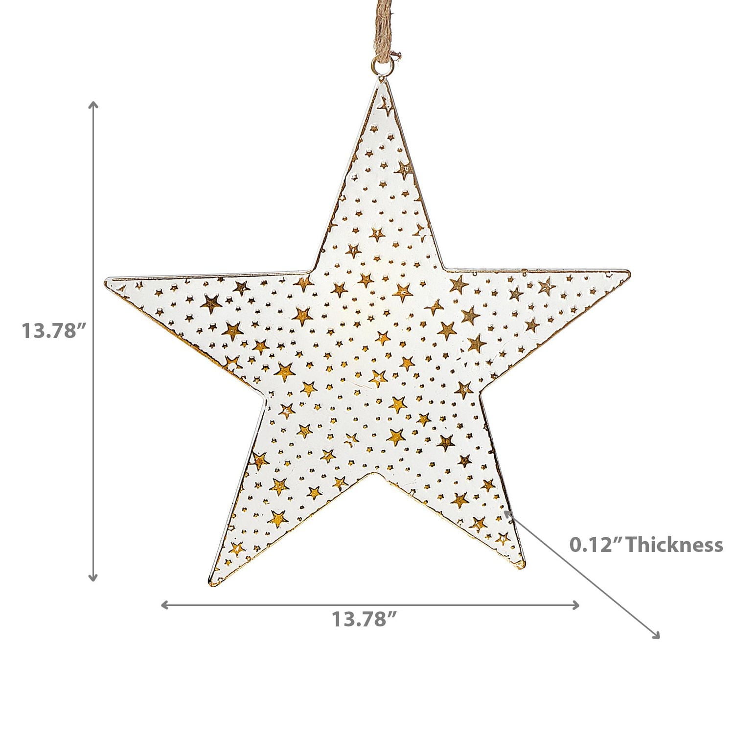 White And Gold Star Ornament Large