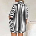 thumbnail image 6 of Ohufall Summer Beach Short Sets for Women Striped Short Sleeve Lapel Button Shirts with Shorts 2 Piece Sets, 6 of 6