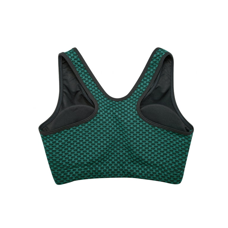 FOCUSSEXY Women's Sports Bra Wireless Post Surgery Bra Zip Front with  Removable Pads Tank Top Bra Yoga Bra for Workout Fitness 