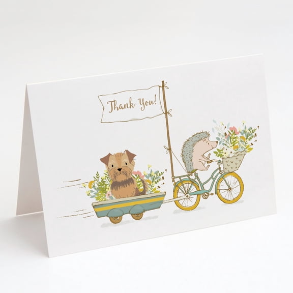 Yorkshire Terrier Natrual Ears Greeting Cards and Envelopes Pack of 8