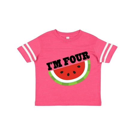 

Inktastic I m Four 4th Birthday Watermelon Gift Toddler Boy or Toddler Girl T-Shirt