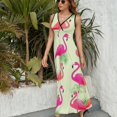 thumbnail image 3 of Flamingo Pattern Sleeveless Dress Female Clothing Dress Women Summer 2025 Dress, 3 of 7