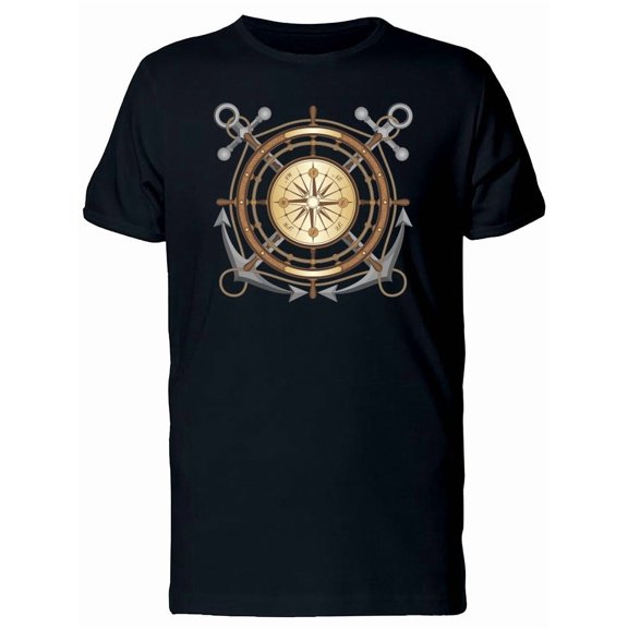 Boat Steering Wheel Compass Tee Men's -Image by Shutterstock
