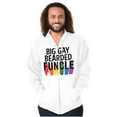 thumbnail image 4 of Big Gay Bearded Funcle Uncle Rainbow Men's Big & Tall Graphic Zip Up Hoodie Brisco Brands 3X, 4 of 5