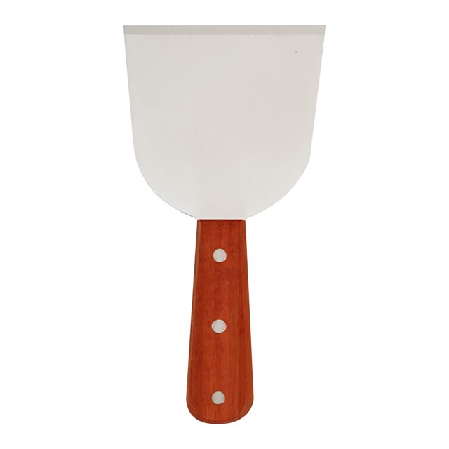 TIMIFIS Pelle Demi-Ronde Manche en Bois en Acier Inoxydable Pelle à Frire en Fer Pelle à Steak Épaissie Pelle de Cuisson Pelle Semi-Circulaire Spatule Gadgets de Cuisine