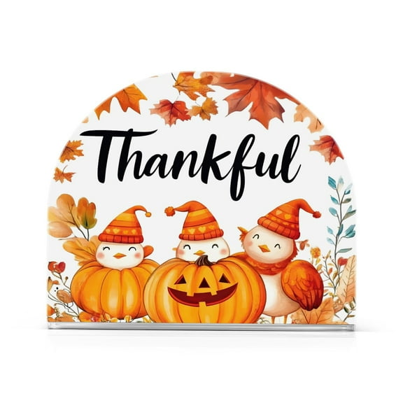 Ryvnso Thankful Fall Season Acrylic Napkin Holder Table Kitchen Paper Tissue Organization