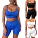 thumbnail image 3 of SAYOO Traje deportivo de dos piezas para mujeres, chaleco de cuello en uy pantalones cortos de cadera SAYOO  moda, 3 of 3