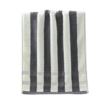 Cinvoph Hand Towels Striped Pattern Cotton Absorbent Soft Decorative Towel for Bathroom, Gray