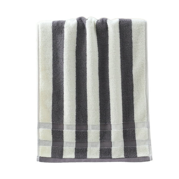 Cinvoph Hand Towels Striped Pattern Cotton Absorbent Soft Decorative Towel for Bathroom, Gray