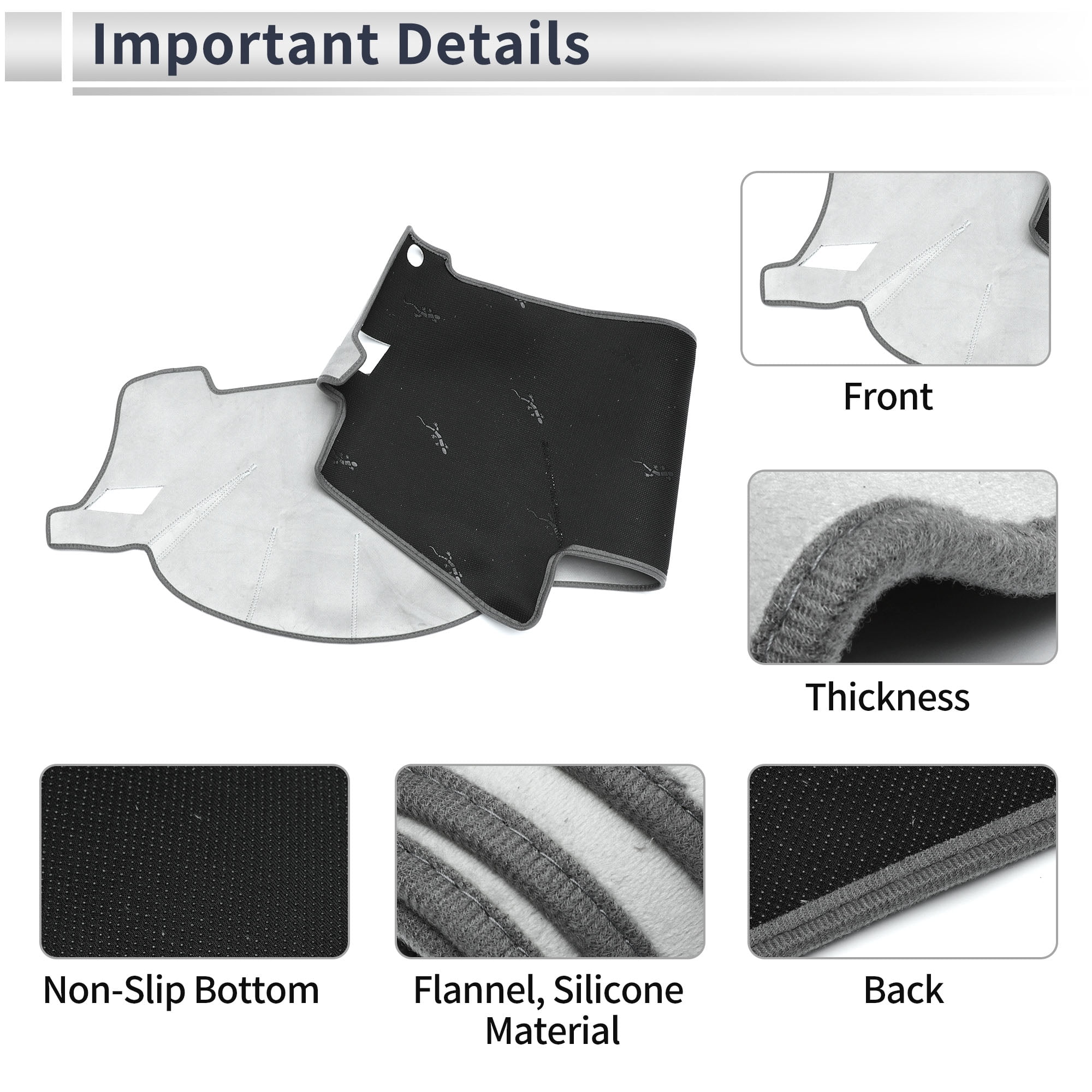 Dashboard Cover Anti-Slip/Anti Dust Dash Cover Mat Carpet for Subaru Outback 2005-2009 Flannel Gray